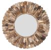 Large Round Wood Chuck Mirror 48" Diameter