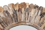 Large Round Wood Chuck Mirror 48" Diameter
