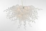 Frosted White Blown Glass Chandelier