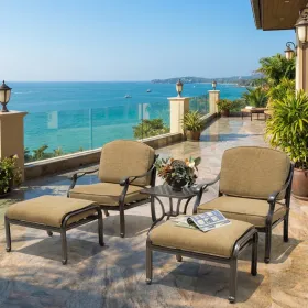Savannah Outdoor Aluminum Club Chair Set of 5 (KIT)