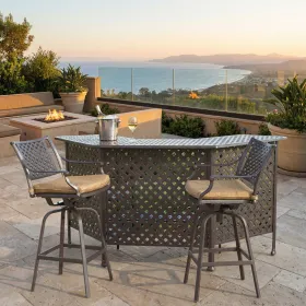 Savannah Outdoor Aluminum 3 Piece Bar Set (KIT)