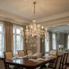 Hollywood Brush 9 light Silver Chandelier