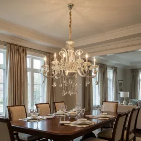 Hollywood Brush 9 light Silver Chandelier