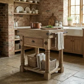 Farmhouse Island Work Console Small