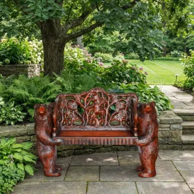 Two Bears Holding Bench