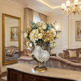 Old World Rose Crystal Vase