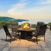 Windermere All Inclusive Outdoor Gas Firepit Club Table Set (KIT)
