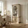 Farmhouse Tall Cabinet Hutch in White Chalk and Natural