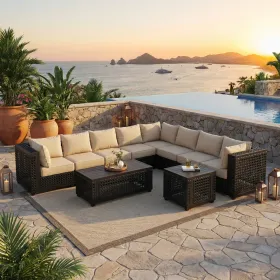 Monterey Ultimate Outdoor Sectional Set of 8 (KIT)