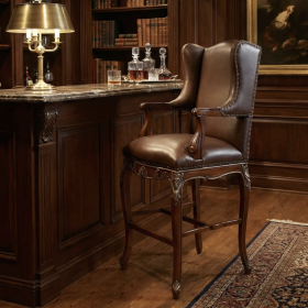 The Deluxe Leather Swivel Bar Stool