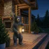Standing Bear with Lantern 3.5ft Outdoor Garden Statue