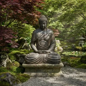 Sitting Buddha Black Earthy