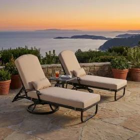 Elisabeth Swivel Chaise Lounge Set of 3 (KIT)