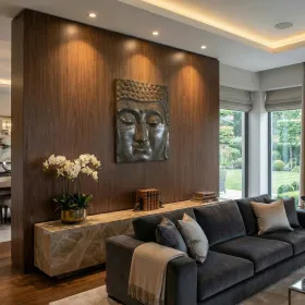Buddha Face Wall Decoration Small Black Earth