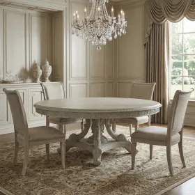 Mystique Gray Mahogany Anglia 72''Rd Dining Table