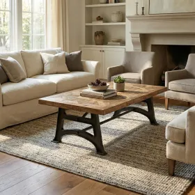 Mango Wood Industrial Coffee Table
