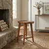 Contoured Seat Suar Wood Counter Stool