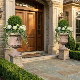 Classic Lady Mask Urn Stone Cast