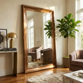 Sterling Mirror with Copper Metal Accent