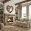 Mountain Studios Teak Heart Wall Mirror