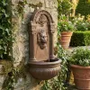 Terra Cotta Lion Hanging Wall Fountain