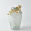 Pearl Blossom Vase with Gold Floral Branch