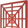 24" X 24" Red Abstract Geometric Mirror Square Hanging Wall Decor