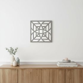 24" X 24" X 1" Gray Mirrored Square Wooden  Wall Decor