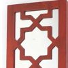 17" Red And Silver Lattice Solid Wood Wall Sconce Candle Holder