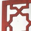 17" Red And Silver Lattice Solid Wood Wall Sconce Candle Holder