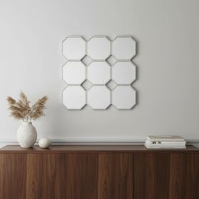 30" X 30" X 1" Silver Mirrored Metal - Wall Sculpture