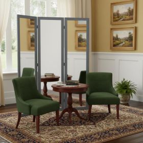 50 X 69 Gray Glass & Wood Mirror  Screen