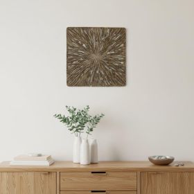 19" X 19" X 2" Brown Square Rotten Wood  Wall Decor