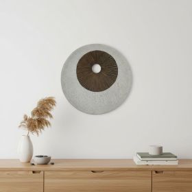 19" X 19" X 2.5" Grey And Brown Stone Wall Decor