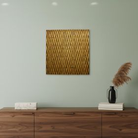 1 x 24 x 24 Gold Metallic Ridge - Wall Art Wood Wall Art