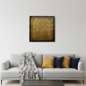 Bronze Metallic Ridge Wood Wall Art