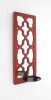17" Red And Silver Geometric Solid Wood Wall Sconce Candle Holder