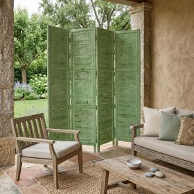 76" X 84" Green Wood Screen