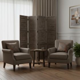 84" Gray Folding Four Panel Screen Room Divider