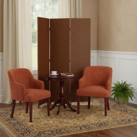 54" X 72" Dark Brown Wood  3 Panel Screen