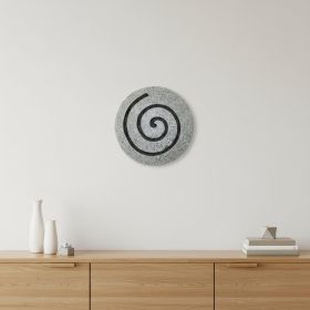 28" X 28" X 2" Gray Round Modern Spiral Wall Art