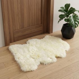 2' X 3' Natural New Zealand Sheepskin Wool Area Rug