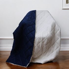 Navy Blue Microfiber Solid Color Plush Throw