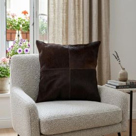 18" Chocolate Cowhide Throw Pillow