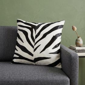 18" X 18" X 5" Zebra Black On White Quattro  Pillow