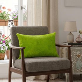12" X 20" Lime Green Cowhide Throw Pillow