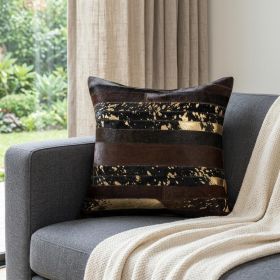 18 X 18 Chocolate Cowhide Throw Pillow