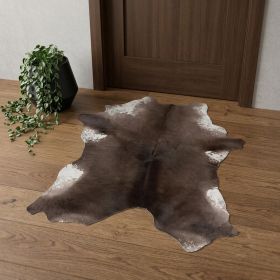 2' X 3' Taupe And White Calfskin - Area Rug