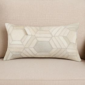 12 X 20 Black And White Cowhide Throw Pillow