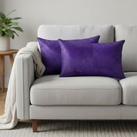 12 X 20 Purple Cowhide Throw Pillow